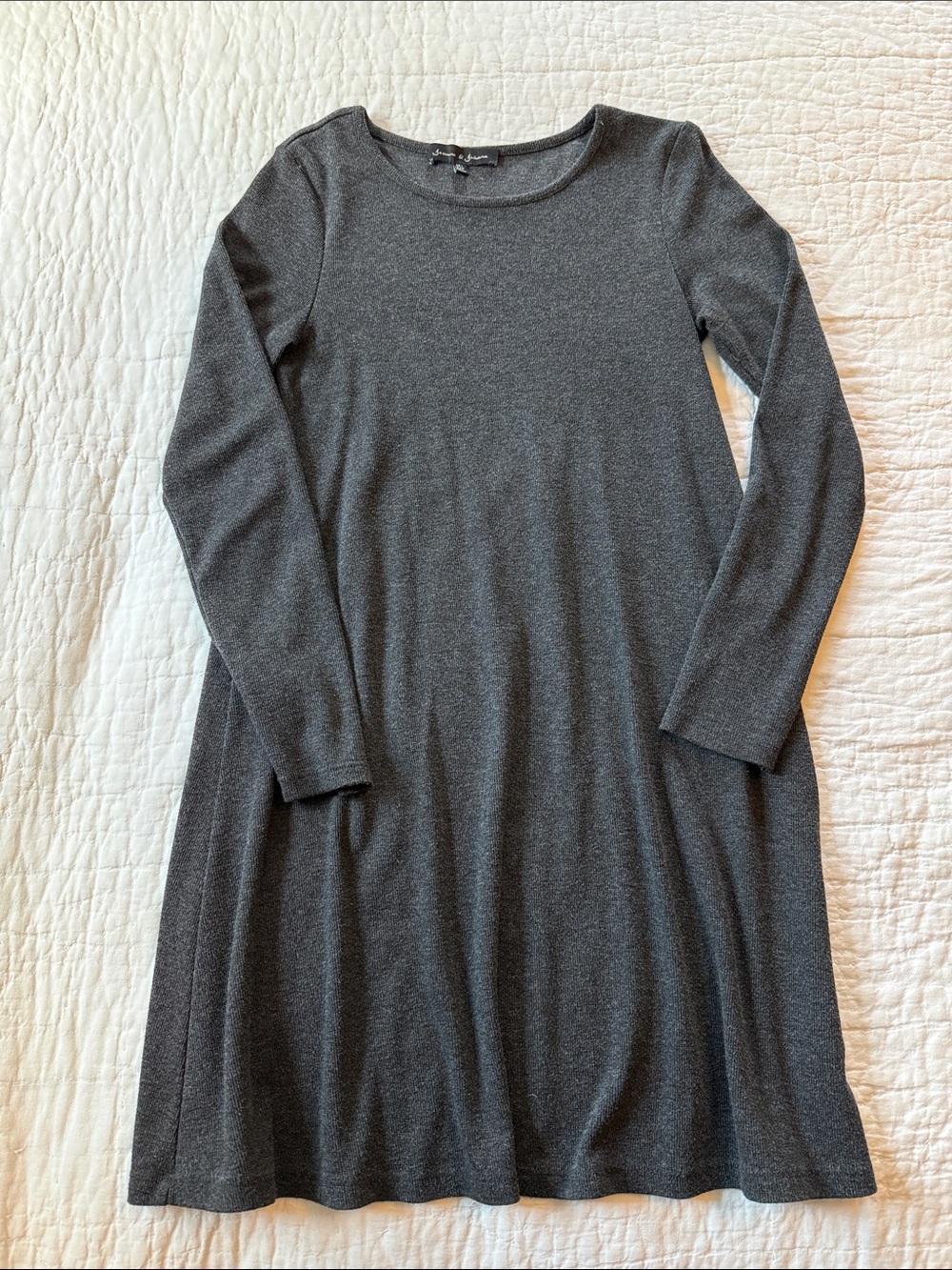 Everyday Long Sleeve Swing Dress - Dark Gray